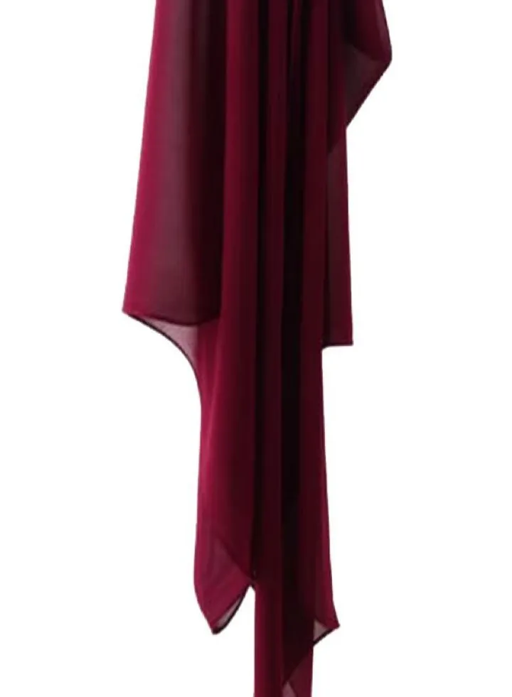 Scarf Chiffon Crepe Solid - Burgundy From Fatah
