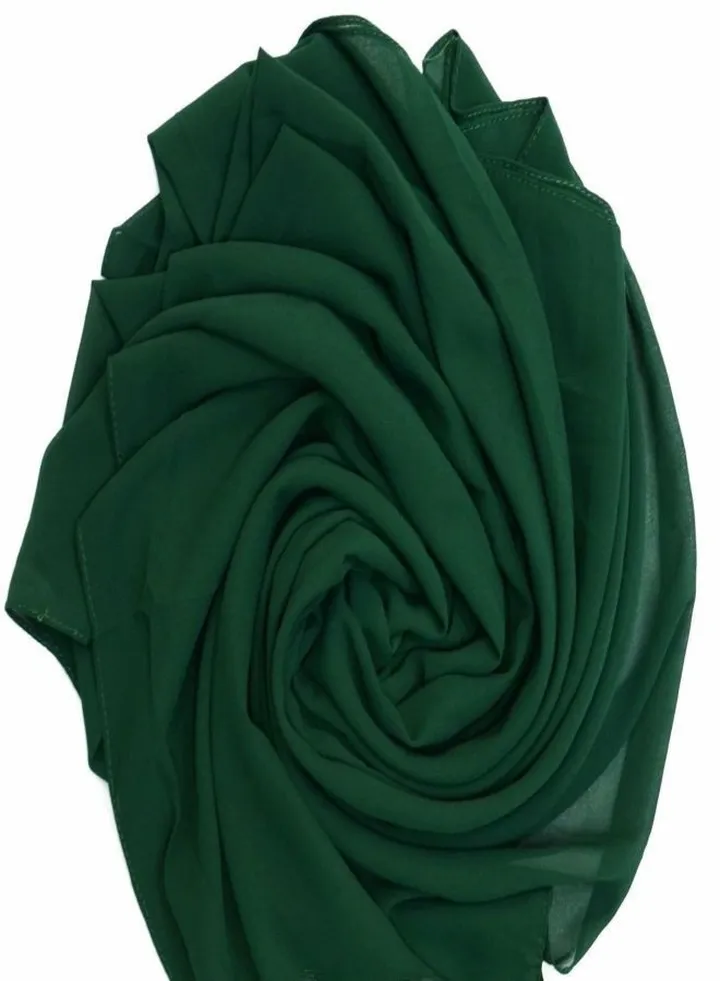 Scarf Chiffon Crepe High-Quality - Emerald Green