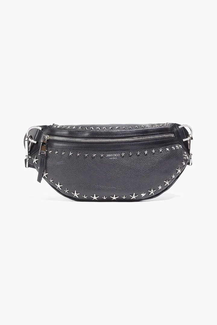 York studded pebbled-leather belt bag