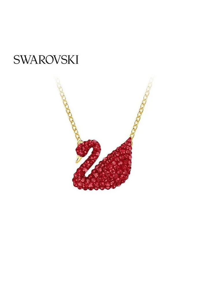 Swan Pendant Necklace Red Classic Crystal For Women Girl