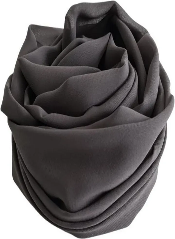 Big Scarf Crepe Solid - Dark Grey Color - From Fatah