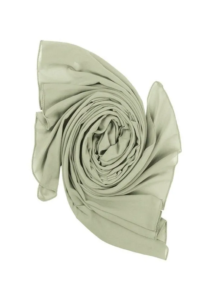 Long Chiffon Crepe Scarf - Mint Green