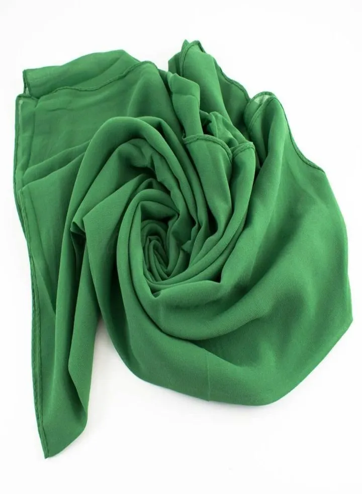 Long Chiffon Crepe Scarf - Lemon Color
