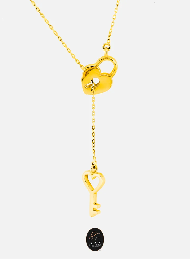 Lock & Key 18K Gold Necklace