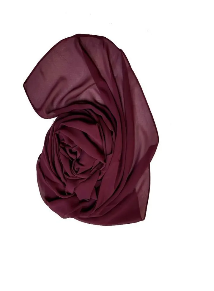 Scarf Chiffon Crepe Solid - Burgandy - From Fatah