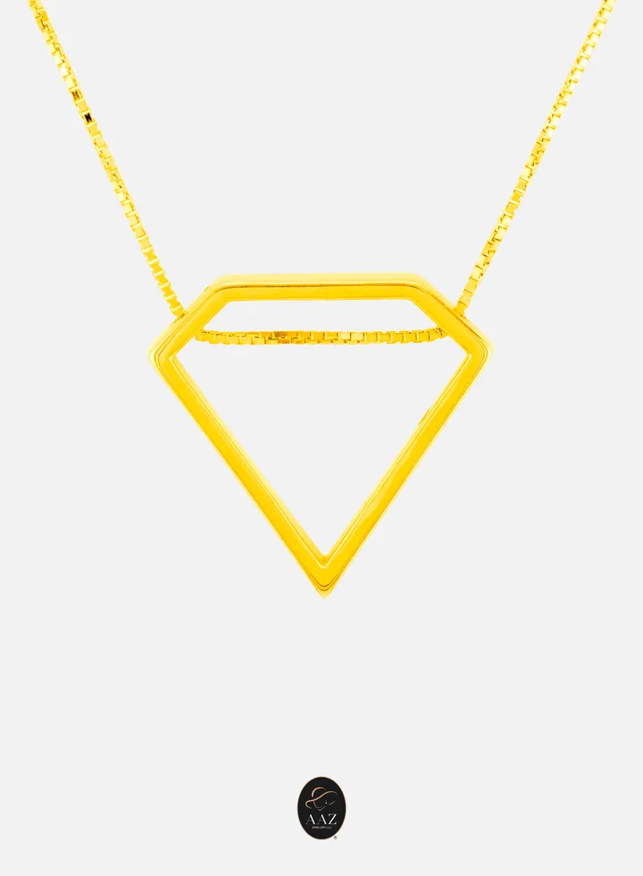 Diamond Shape 18K Gold Necklace