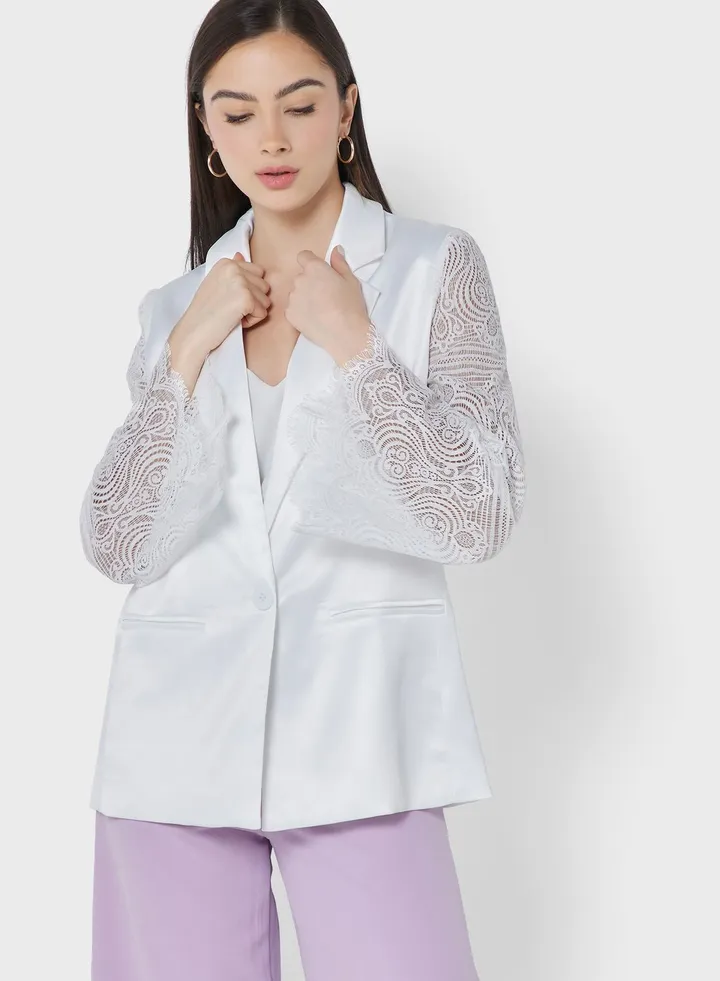 Lace Sleeved Blazer