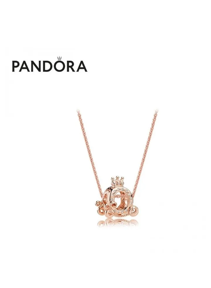 Pandora Sparkling Crown Carriage Necklace