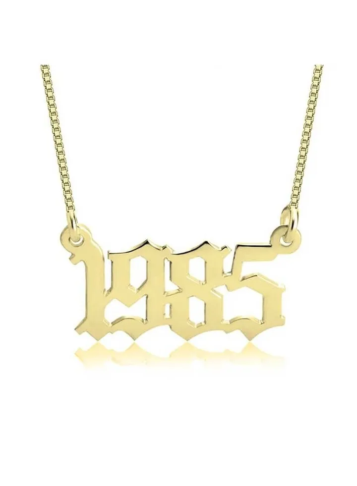 Silver 925 Personalized Year Name Necklace