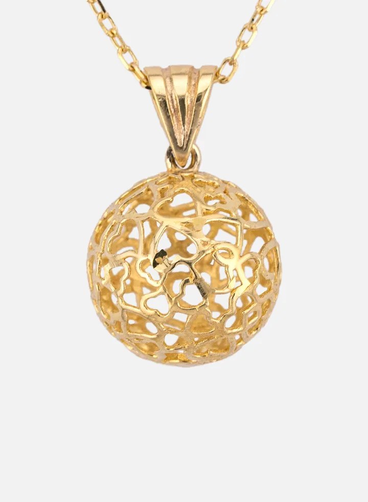 Sphere Hearts 18k Gold Plated Sterling Silver Necklace