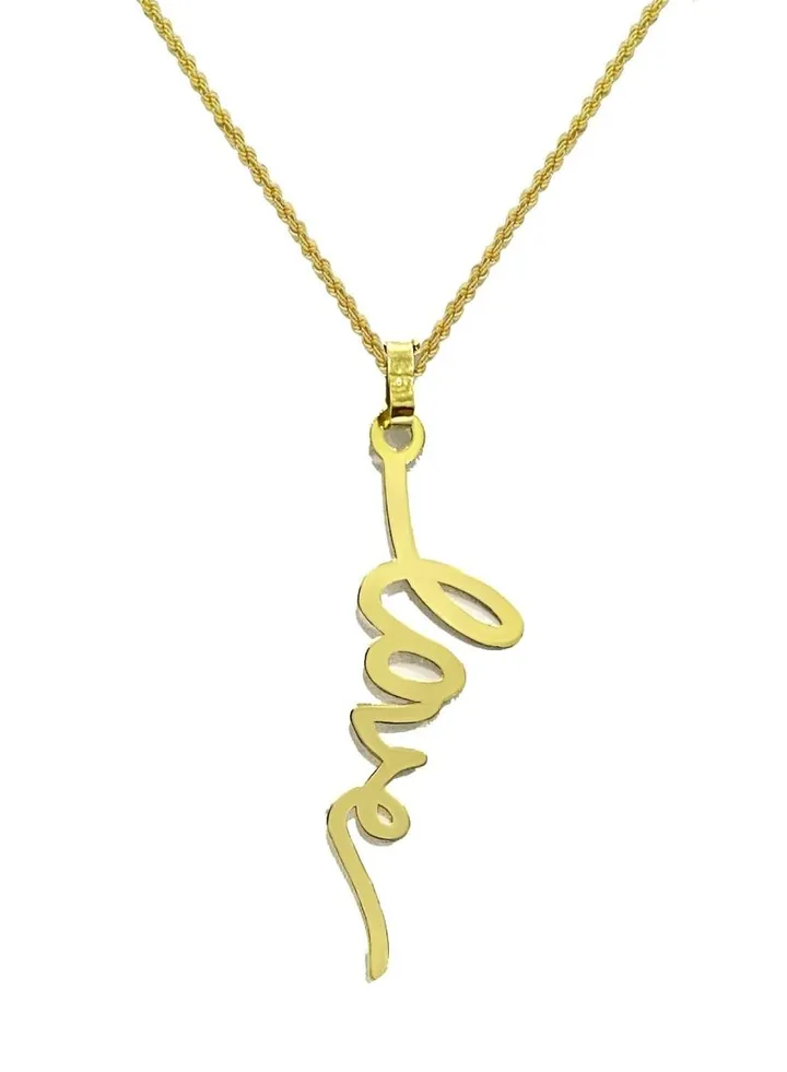 18K Pure Gold Love Necklace