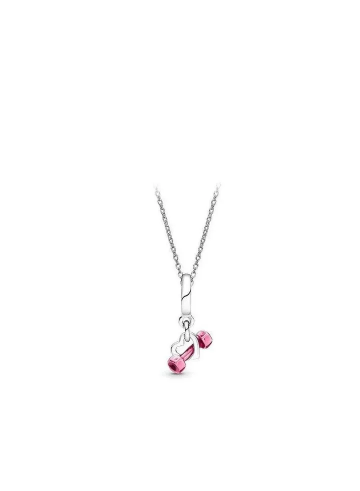 Pandora pink dumbbell necklace
