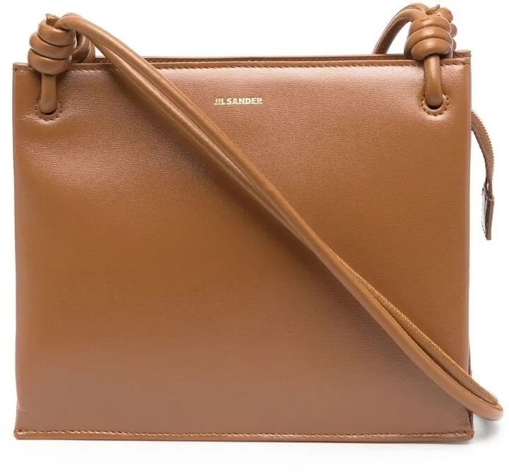 Logo-Print Leather Shoulder Bag