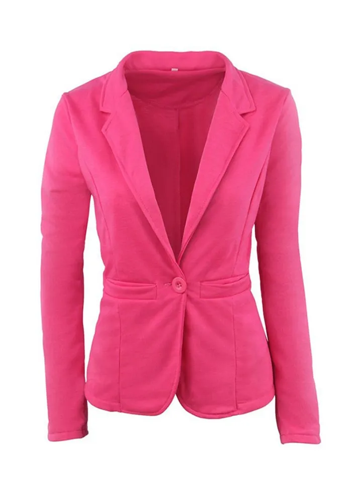 Slim Cut Long Sleeve Blazer Pink