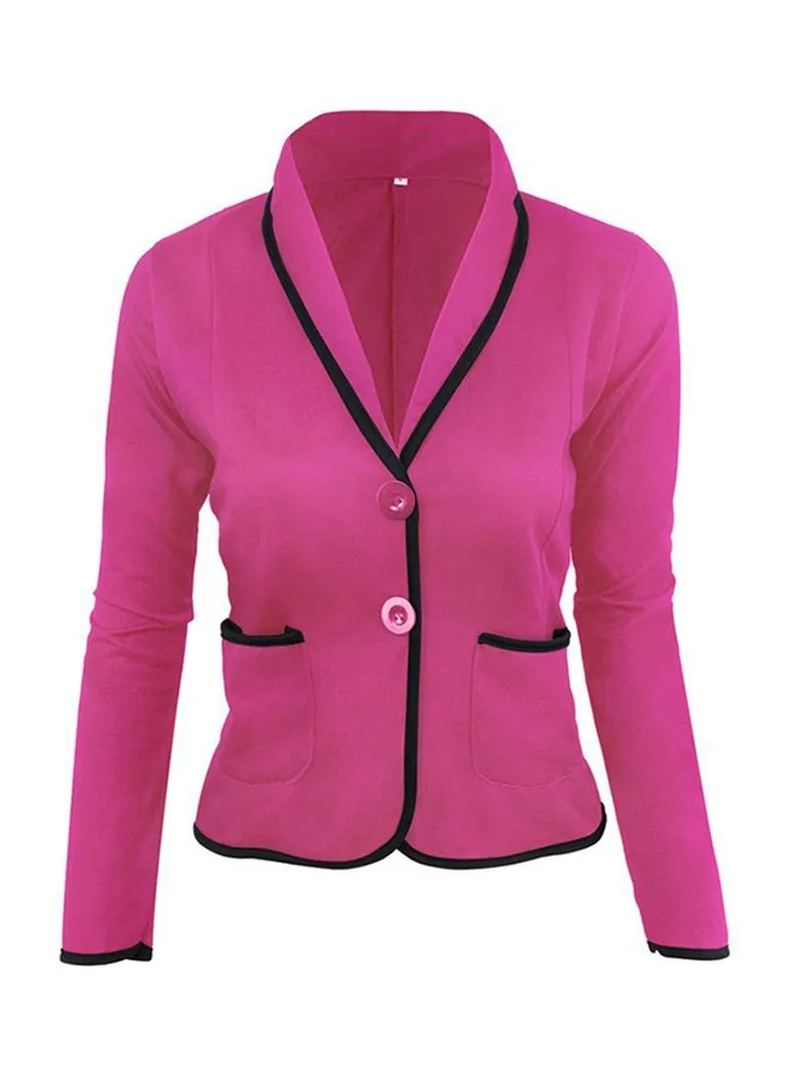 Autumn Winter Long Sleeve Blazer Rose Red