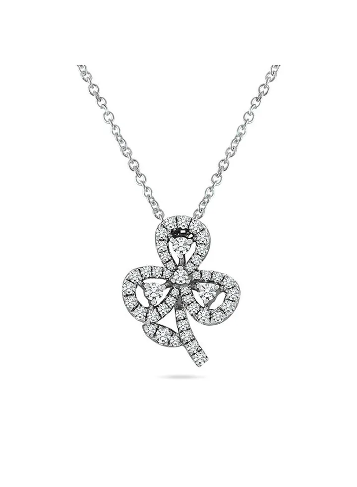 18K White Gold Diamond Pendant