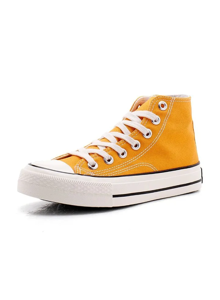 Classic All Star Sneakers Yellow Cloth Shoes