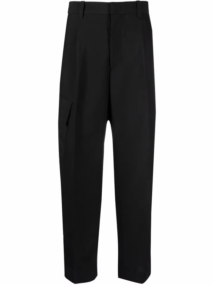 Straight-Leg Cotton Trousers