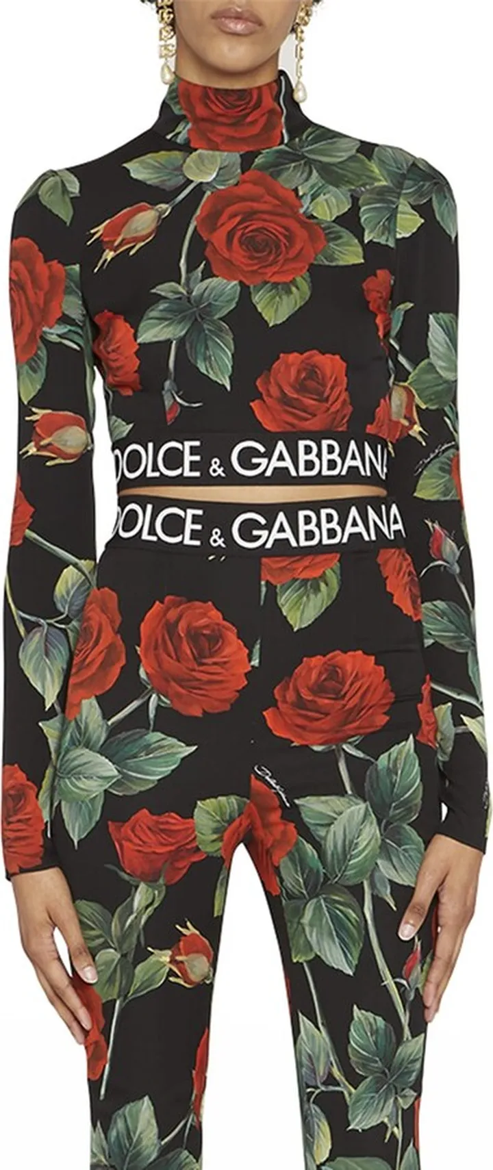 Logo-Band Floral-Print Silk Charmeuse Crop Top