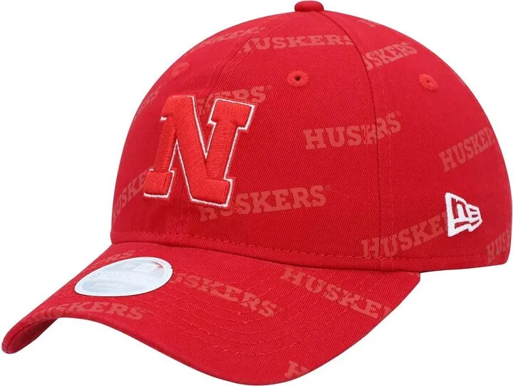 Women's New Era Scarlet Nebraska Huskers Worded 9Twenty Adjustable Hat