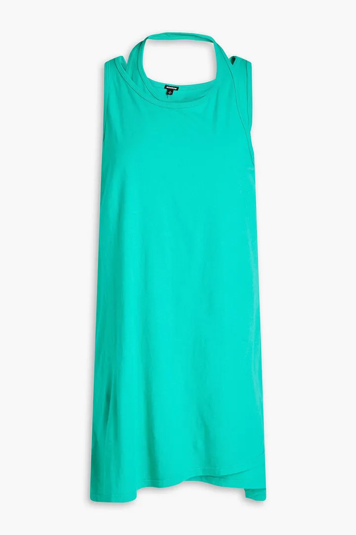Cutout organic cotton-blend jersey mini dress
