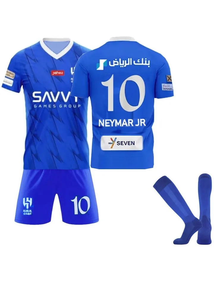 Football Jersey Set for Kids Boys Girls Football Jersey Kit Children Football Uniforms Short-sleeved Football Shirts With Socks Sportswear (D)