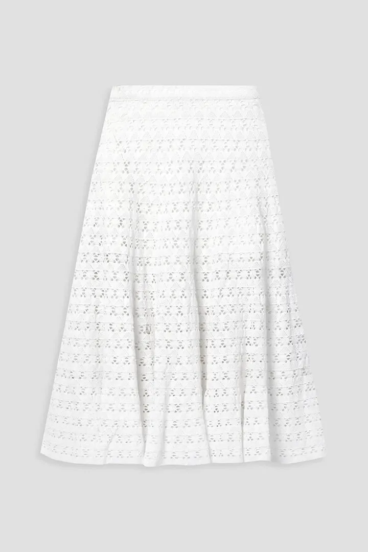 Mardi crocheted cotton midi skirt