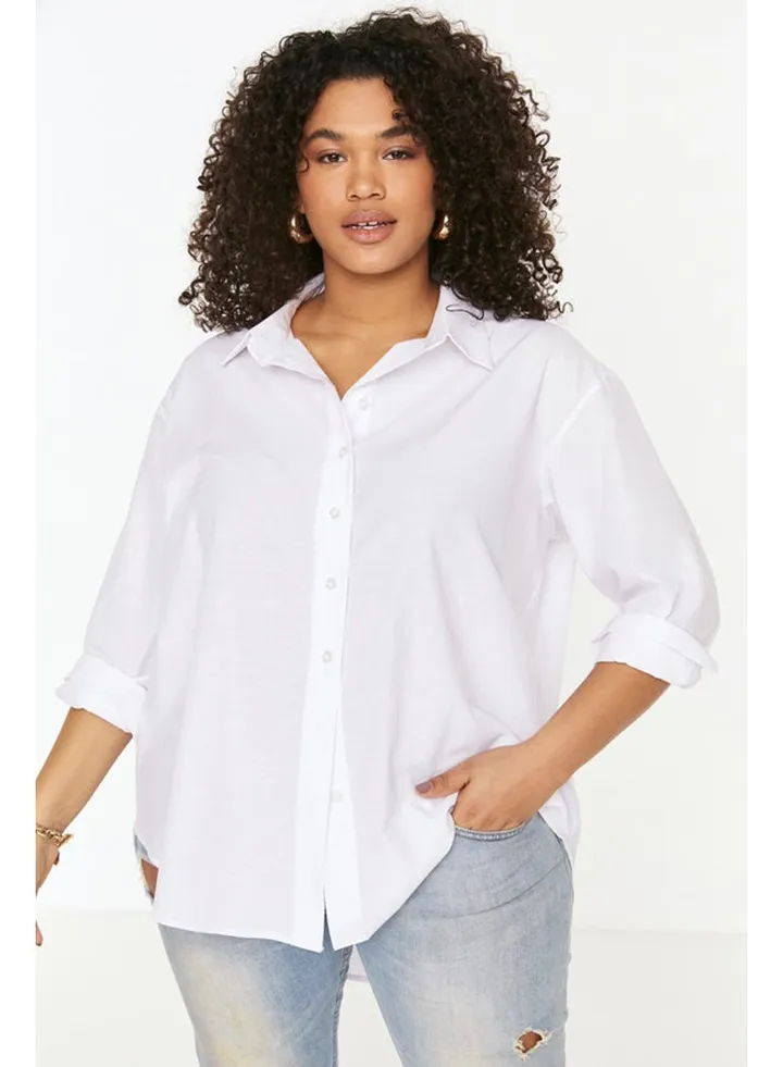 White Woven Shirt TBBSS22GO0319