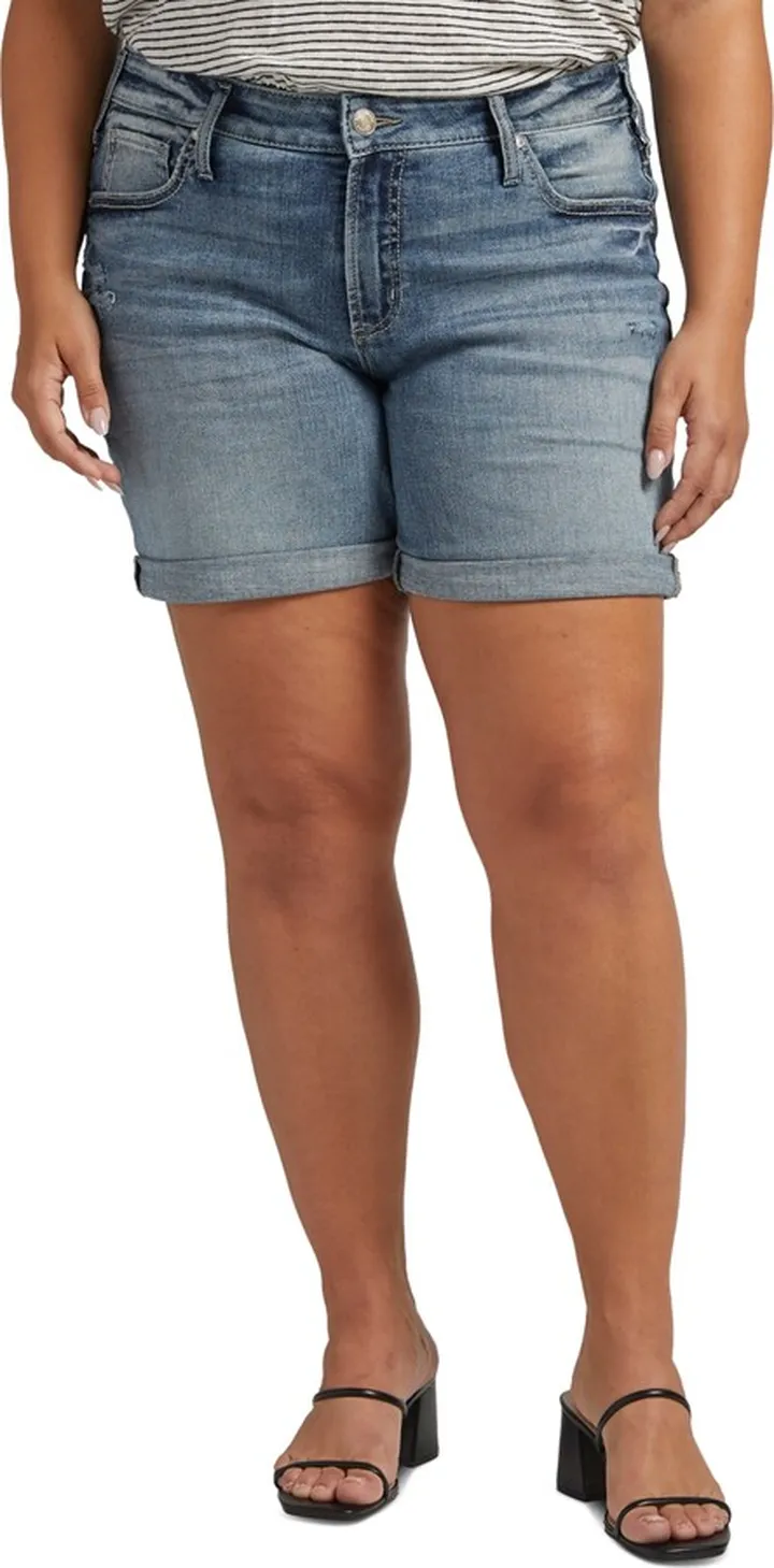 Silver Jeans Co. Plus Size Boyfriend Mid-Rise Denim Shorts
