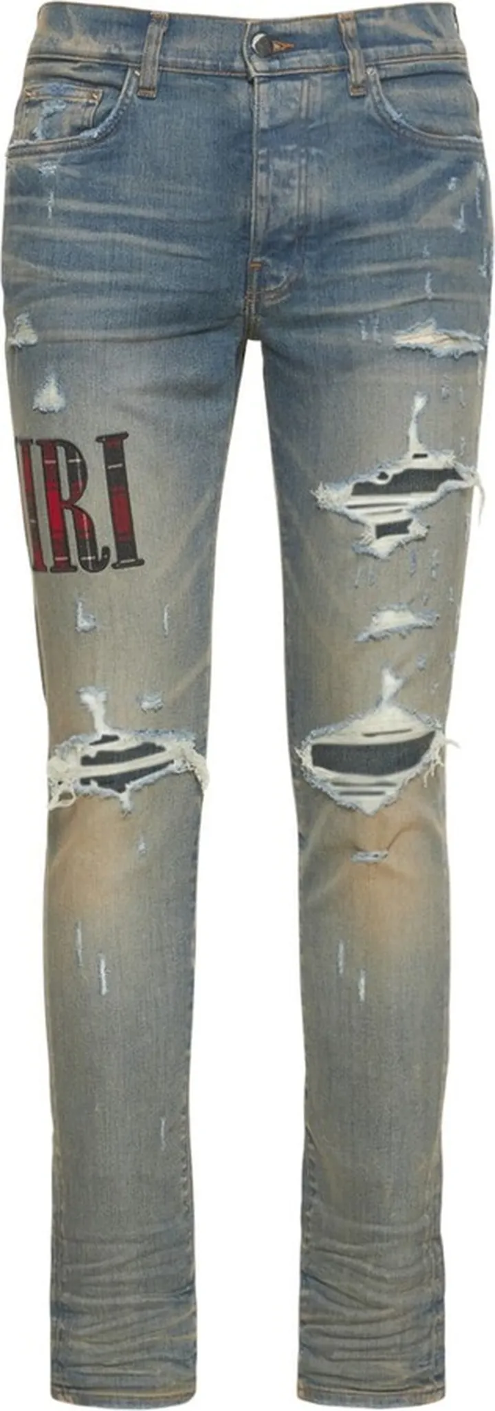 Flanned logo cotton denim jeans