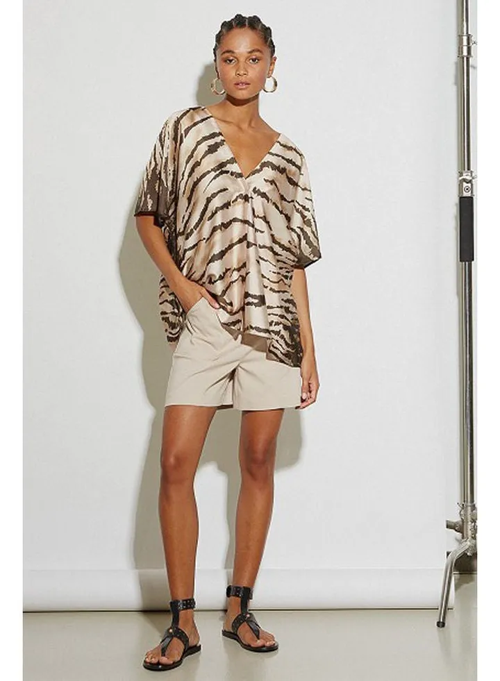 Satin printed blouse