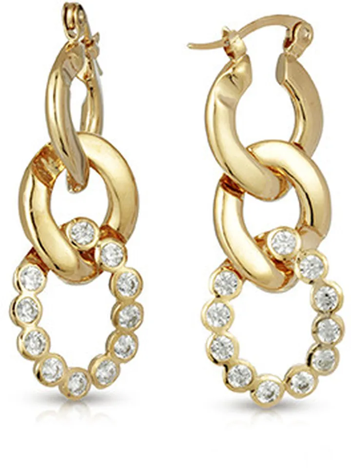 Crystal Curb Link Earrings
