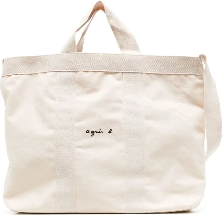 Logo-Print Canvas Tote Bag