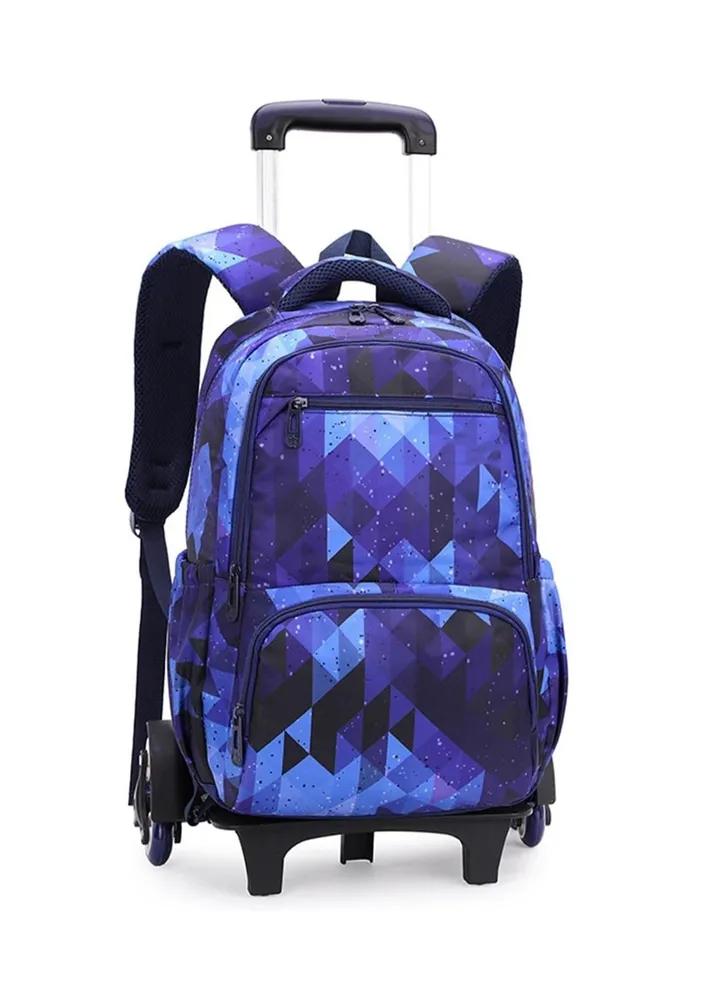 Kids Rolling Backpacks Fashion Printed Trolley School Bags Large Capacity Wheeled Kids' Luggage Bag for Elementary Boys Girls Schoolbag
