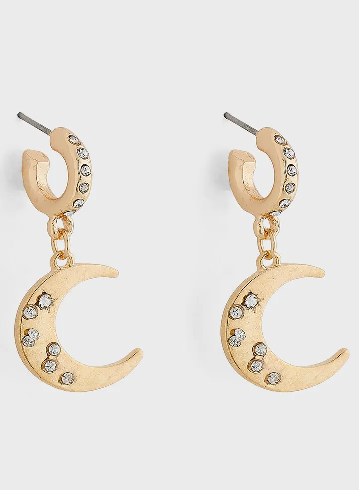 Crescent Moon Drop Earrings