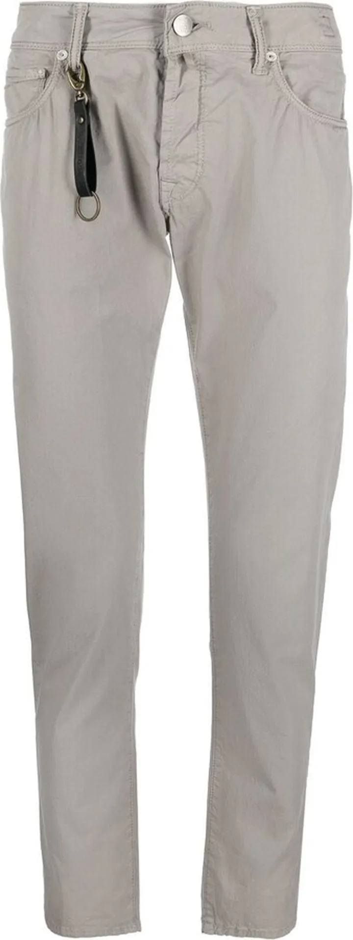 Mid-Rise Slim-Fit Cotton Trousers