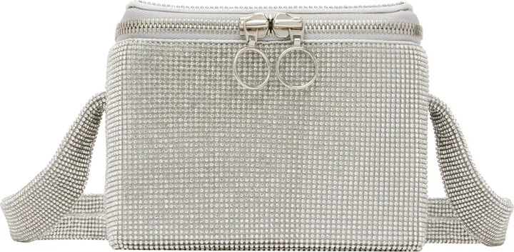 KARA Silver Crystal Mesh Cooler Bag