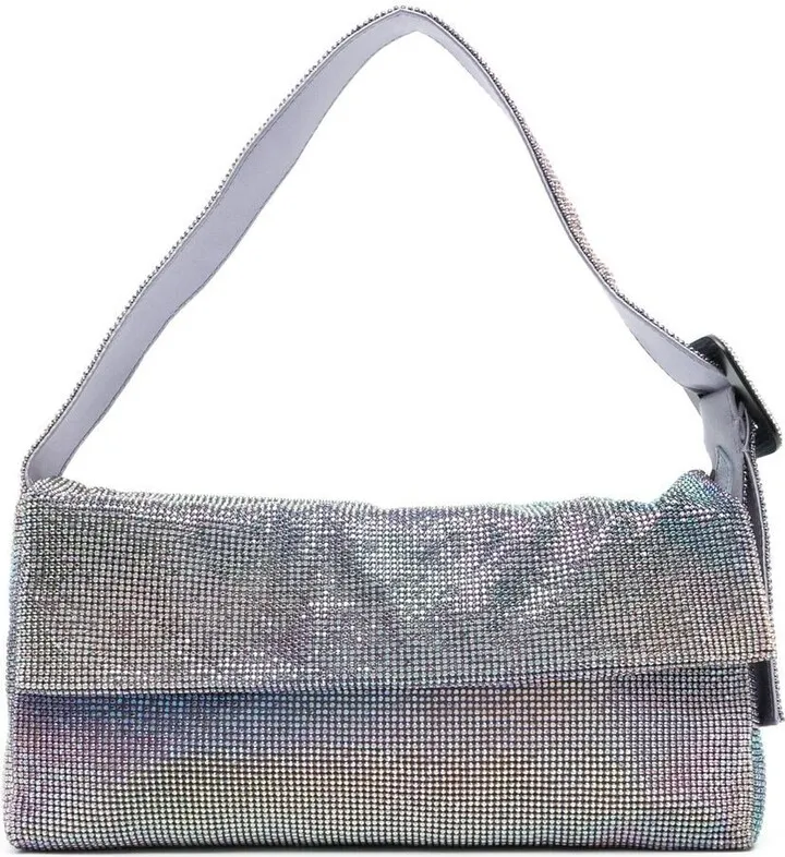 Crystal-Embellishment Shoulder Bag