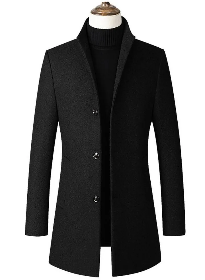 Button Detailed Coat Black