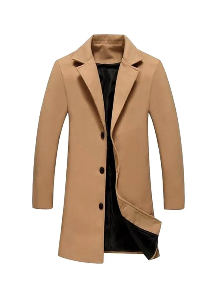 Button Detailed Coat Brown