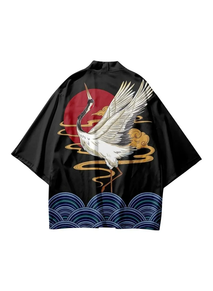New China-Chic Element 3D Printing Cardigan Loose Men's Cape
