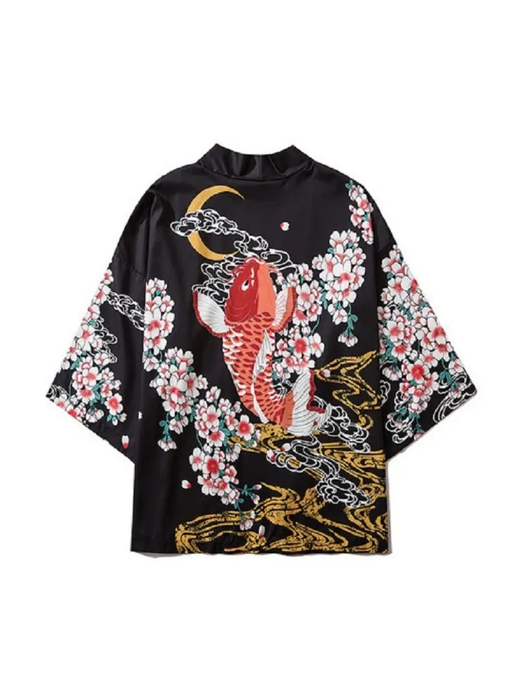 New China-Chic Element 3D Printing Cardigan Loose Men's Cape