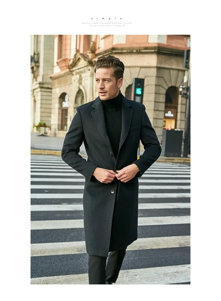 Squality Double Breasted Long Coat Men