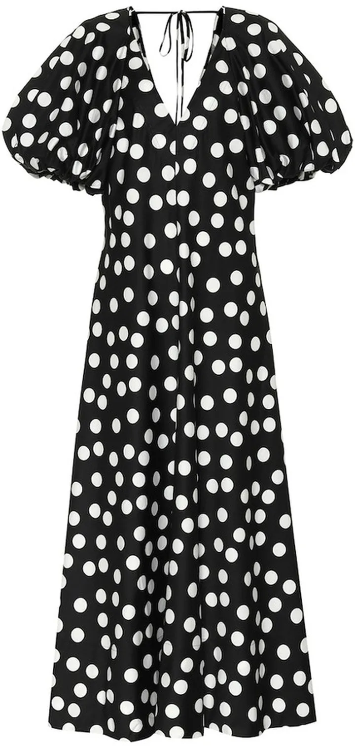 Cherry polka-dot cotton maxi dress