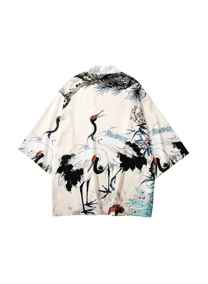 New China-Chic Element 3D Printing Cardigan Loose Men's Cape