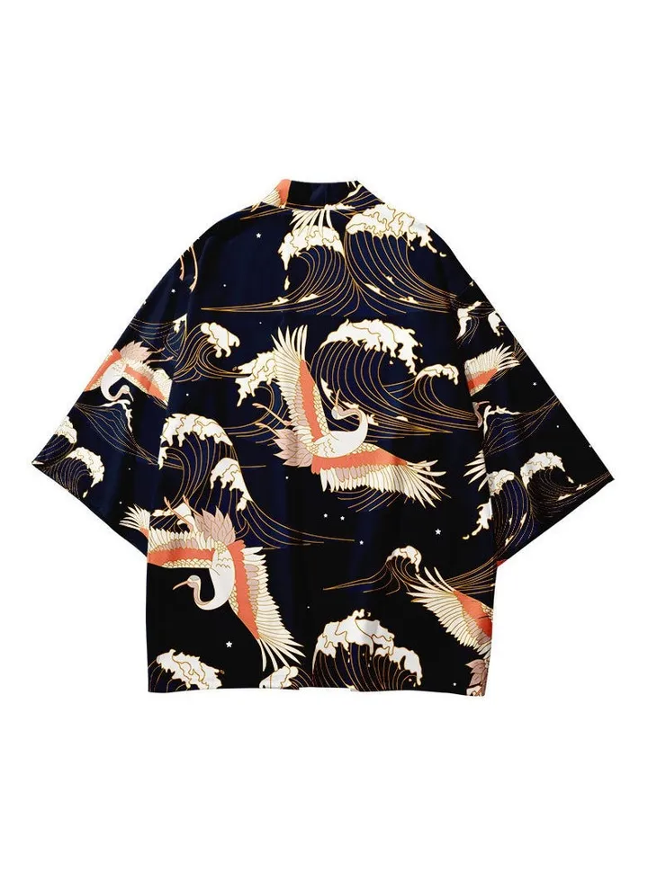 New China-Chic Element 3D Printing Cardigan Loose Men's Cape