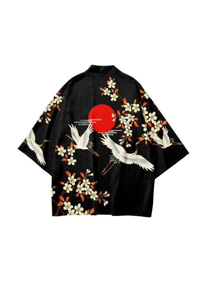 New China-Chic Element 3D Printing Cardigan Loose Men's Cape