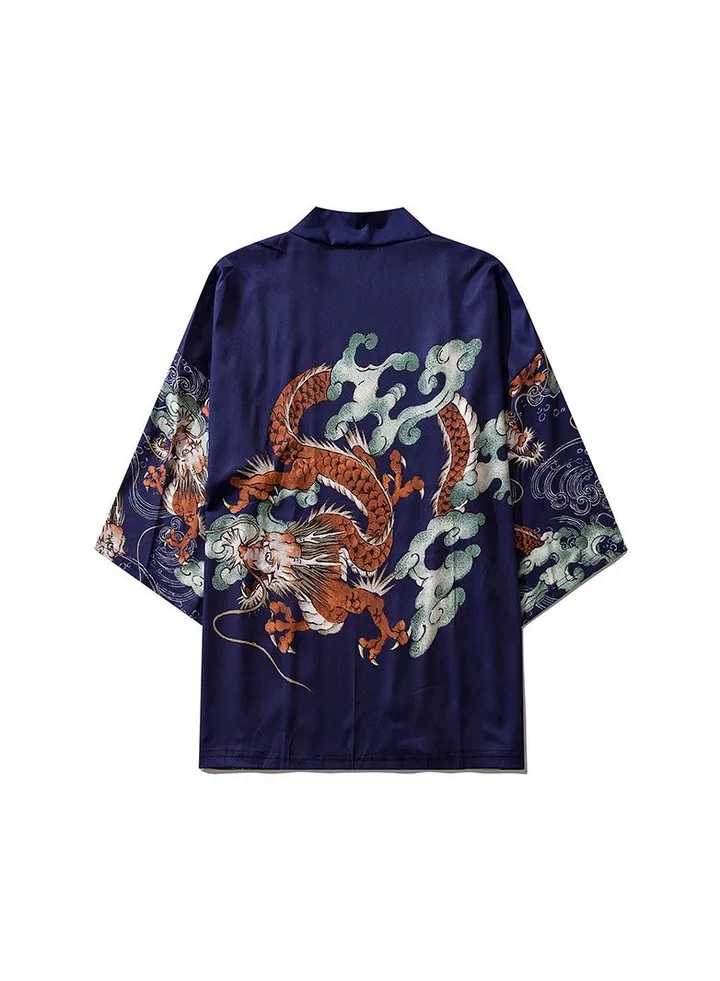 New China-Chic Element 3D Printing Cardigan Loose Men's Cape