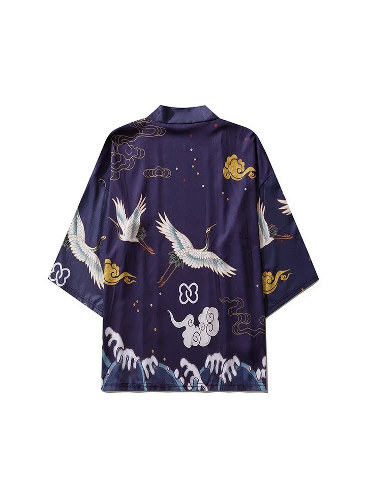 New China-Chic Element 3D Printing Cardigan Loose Men's Cape