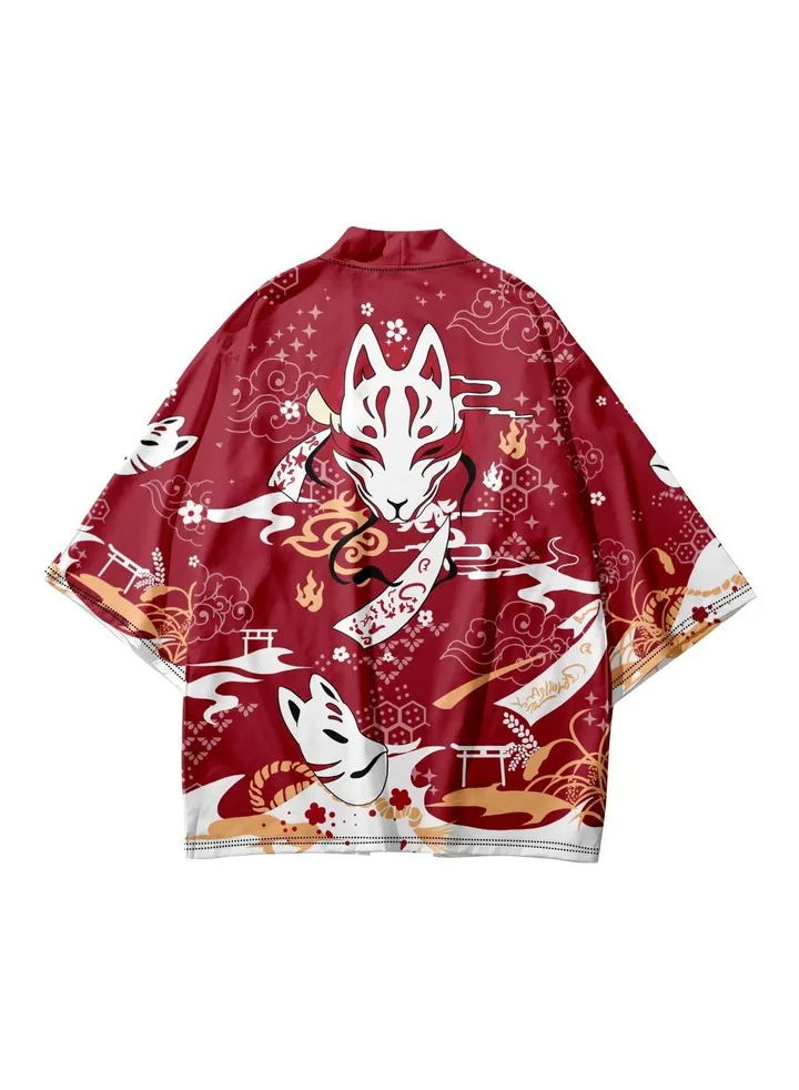 New China-Chic Element 3D Printing Cardigan Loose Men's Cape